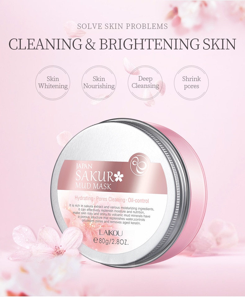 LAIKOU Japan Sakura Mud Mask 80g - SHOPPE.LK