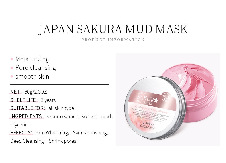 LAIKOU Japan Sakura Mud Mask 80g - SHOPPE.LK