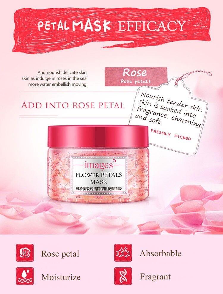 Revitalizing Anti Wrinkle Face Mask with Rose Petals by IMAGES - 120g - SHOPPE.LK