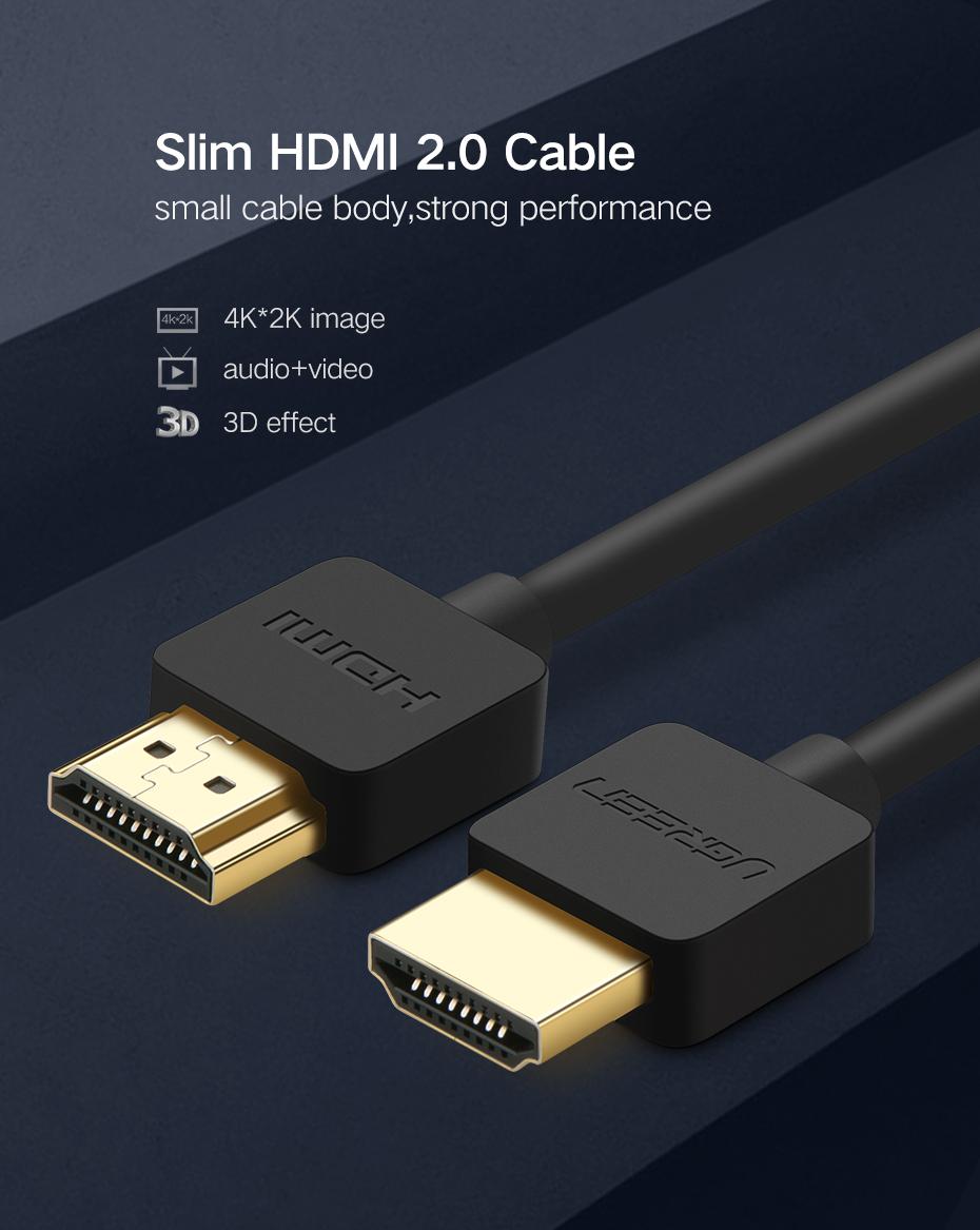 Headphone Splitter - UGREEN Slim HDMI Cable HDMI to HDMI Cable HDMI 2.0 4K 3D (2M) - SHOPEE MALL | Sri Lanka