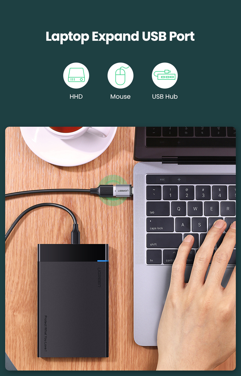 UGREEN USB-C Male to USB 3.0 Female OTG Adapter - SHOPPE.LK