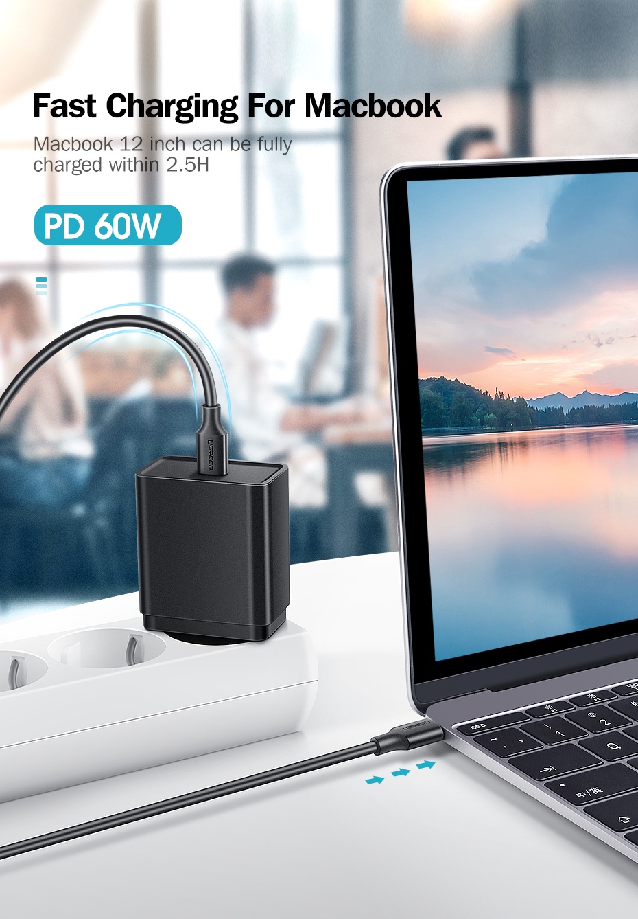 Printer Cable - UGREEN 60W USB C to Type-C Fast Charge Cable - 1M White - SHOPEE MALL | Sri Lanka
