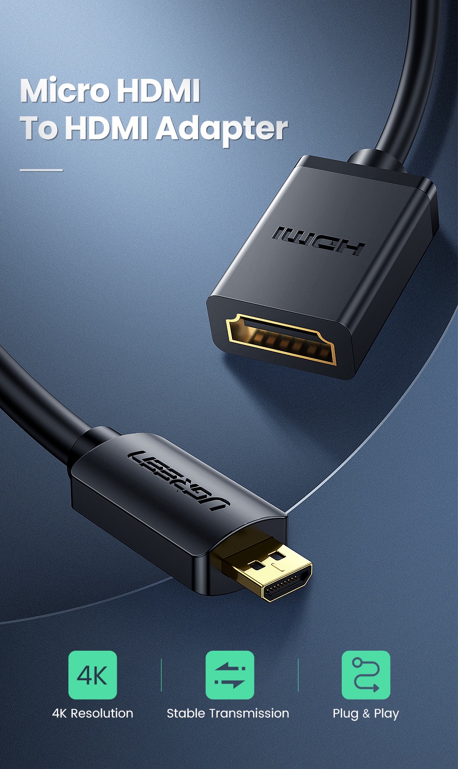 Cat 7 Ethernet Cable - UGREEN Micro HDMI to HDMI Adapter Converter - SHOPEE MALL | Sri Lanka