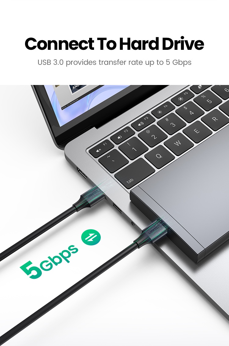 UGREEN USB 3.0 Type A Male to Male Cable Cord for Printers, Modems, Cameras - 1M - SHOPPE.LK