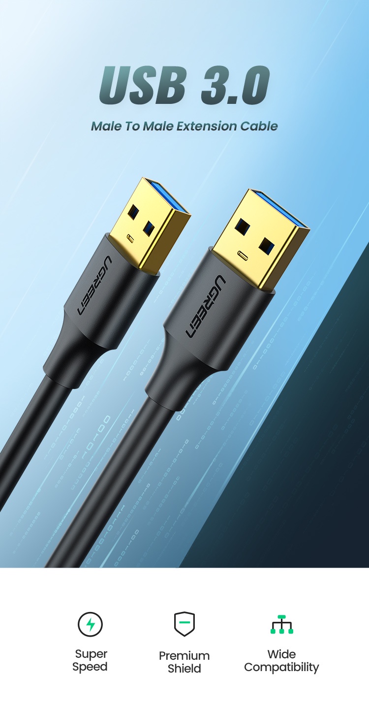 Cat 7 Ethernet Cable - UGREEN USB 3.0 Type A Male to Male Cable Cord for Printers, Modems, Cameras - 1M - SHOPEE MALL | Sri Lanka