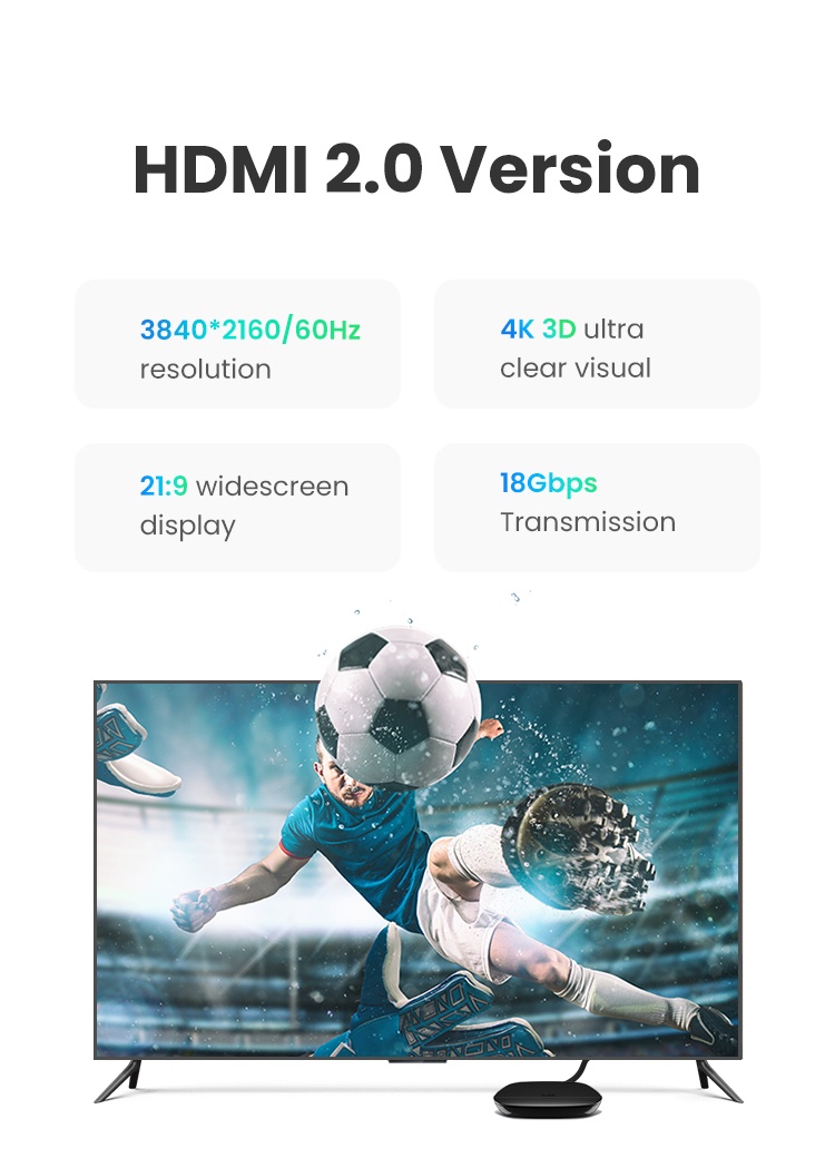 Micro HDMI to HDMI 4K - UGREEN HDMI 4K 2.0 Cable High Speed 0.5m - Enjoy 4K Ultra HD - SHOPEE MALL | Sri Lanka