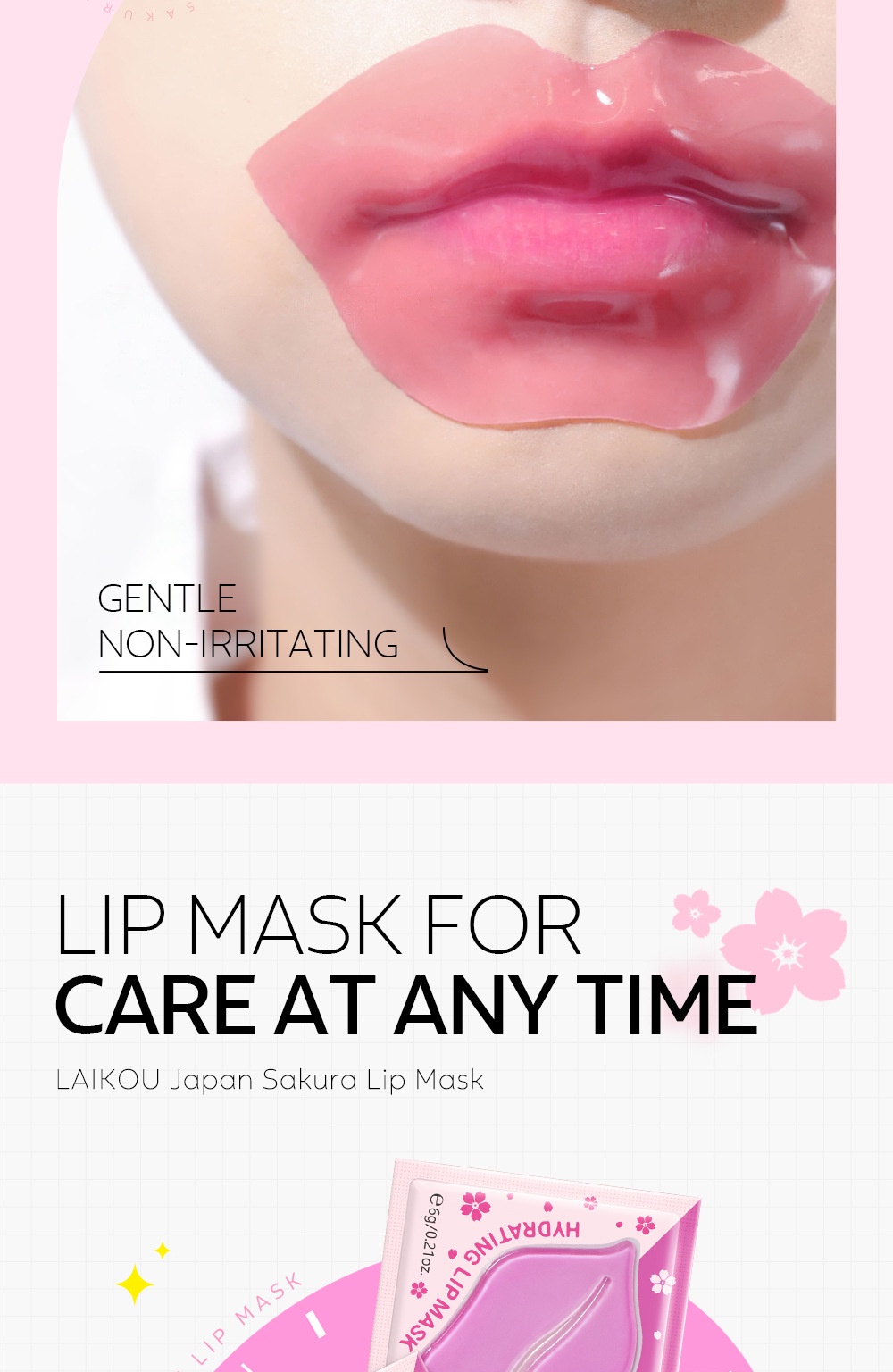 LAIKOU Japan Sakura Hydrating Collagen Lip Mask 5Pcs - SHOPPE.LK