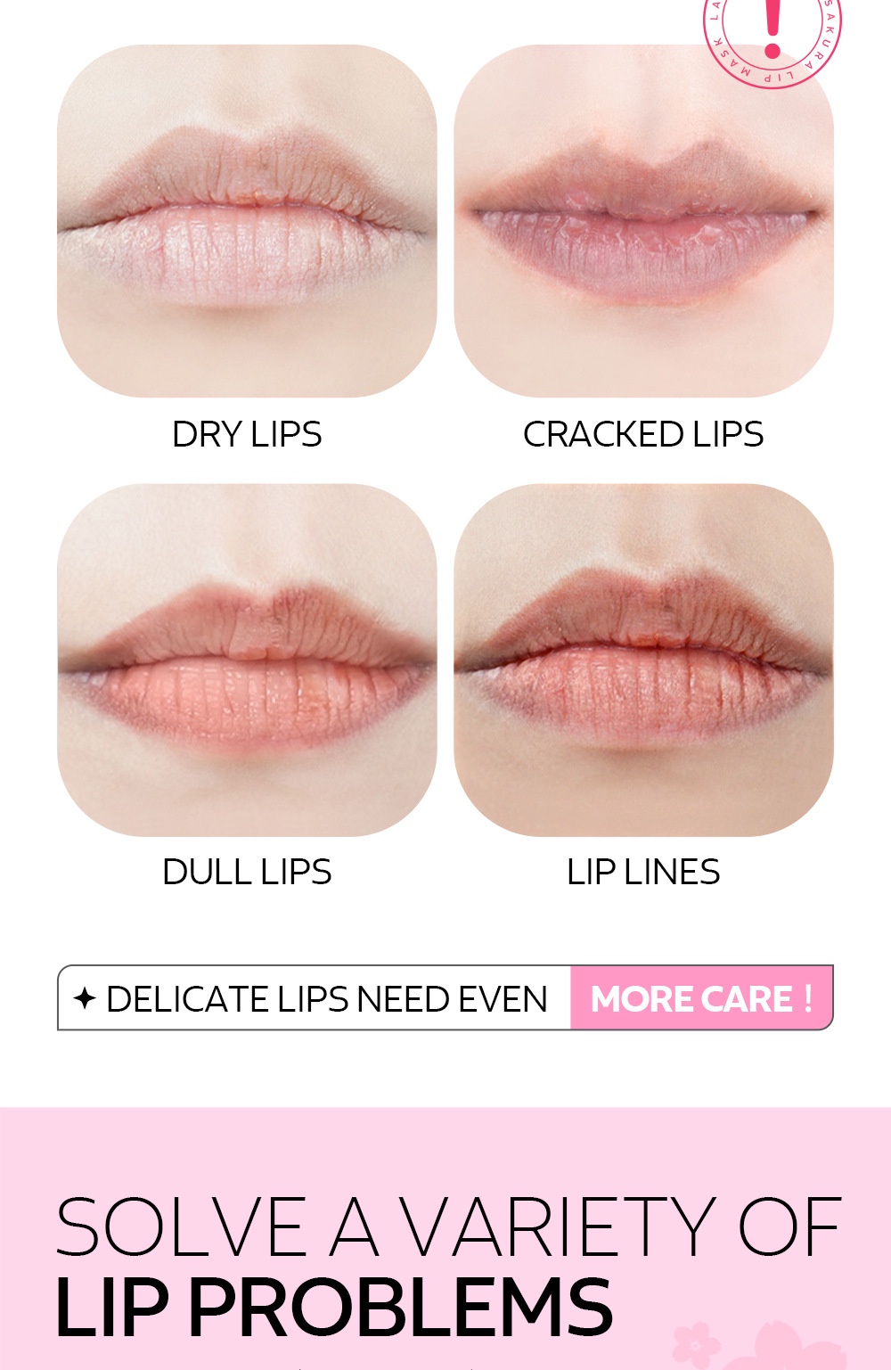 LAIKOU Japan Sakura Hydrating Collagen Lip Mask 5Pcs - SHOPPE.LK
