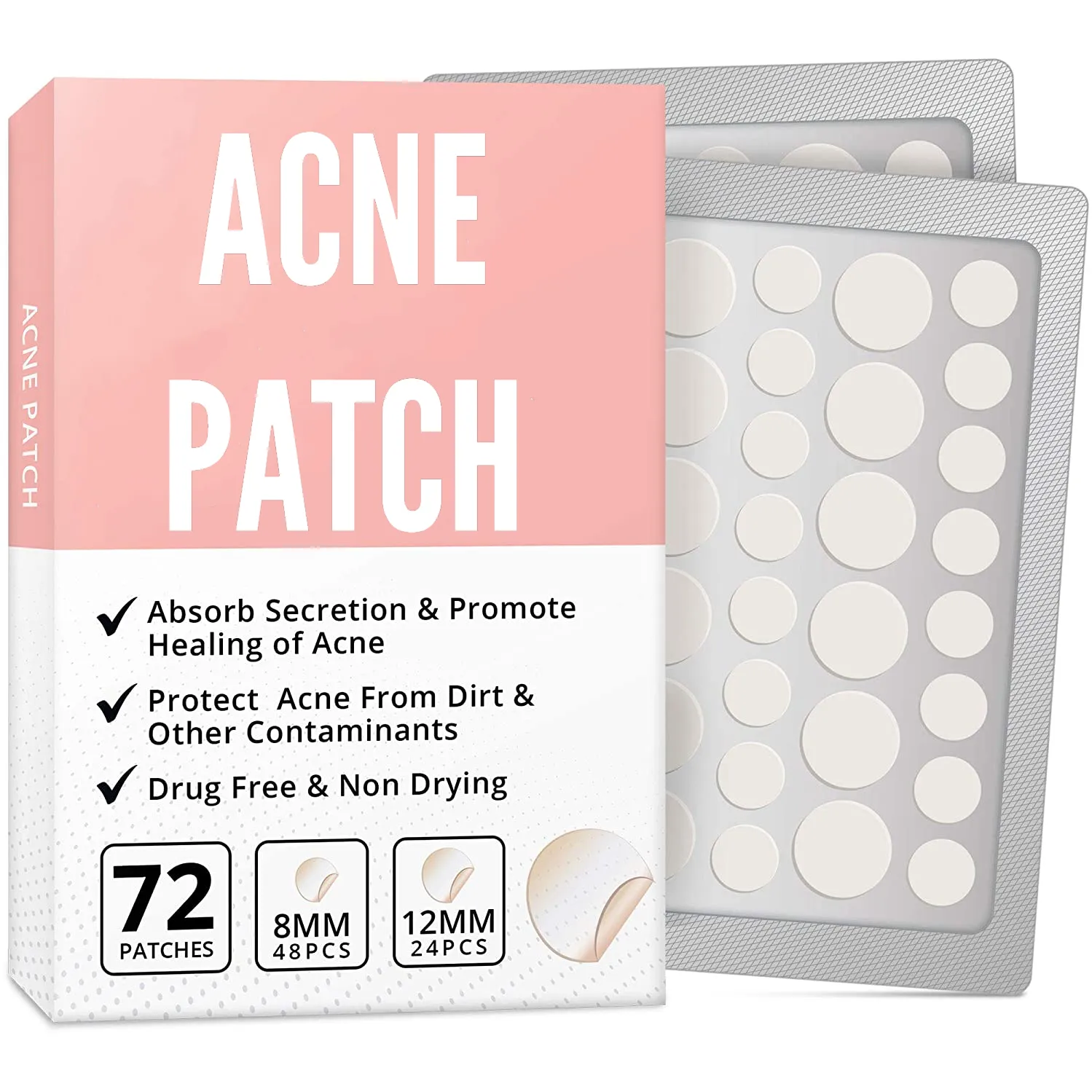 Transparent Acne Pimple Patch - 72Pcs for Effective Scar Removal - SHOPPE.LK