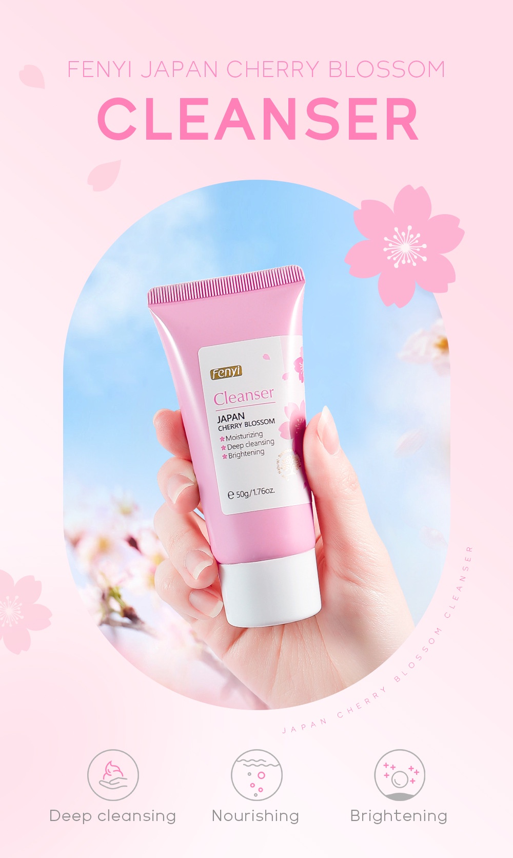 LAIKOU FENYI Gentle and Nourishing Cherry Blossom Facial Wash Cleanser - SHOPPE.LK