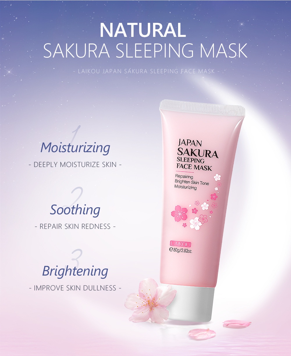 Nourishing LAIKOU Japan Sakura Sleeping Mask 80g - SHOPPE.LK