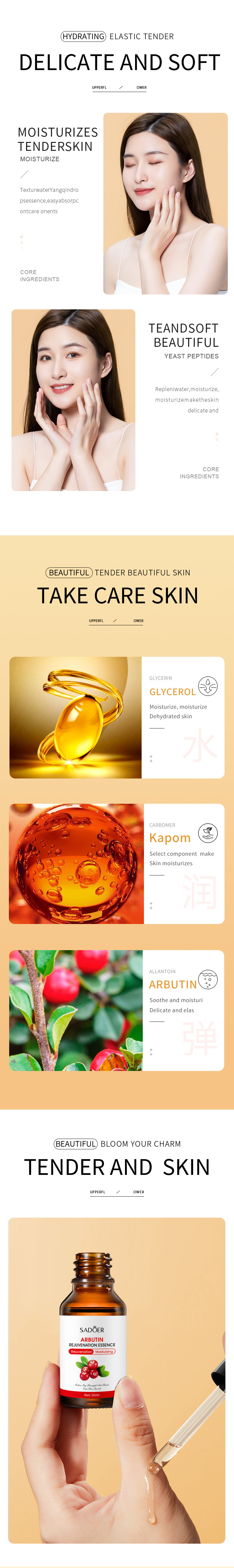 Essential Oil - Sadoer Arbutin Serum - Rejuvenating, Moisturizing, and Hydrating Skincare Solution - 30ml - SHOPEE MALL | Sri Lanka
