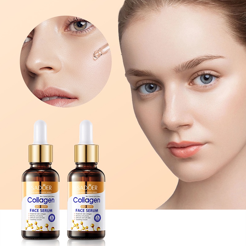Essential Oil - SADOER Collagen Face Serum - Moisturize, Brighten, and Hydrate Your Skin - 30ml - SHOPEE MALL | Sri Lanka