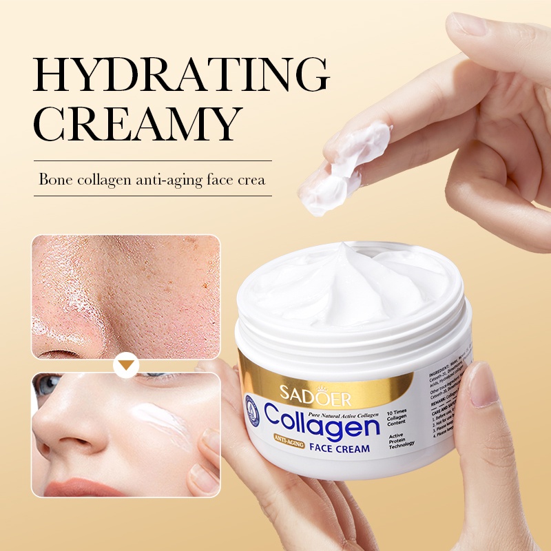 SADOER Collagen Face Cream for Rejuvenating, Moisturized and Plump Skin - 100g - SHOPPE.LK