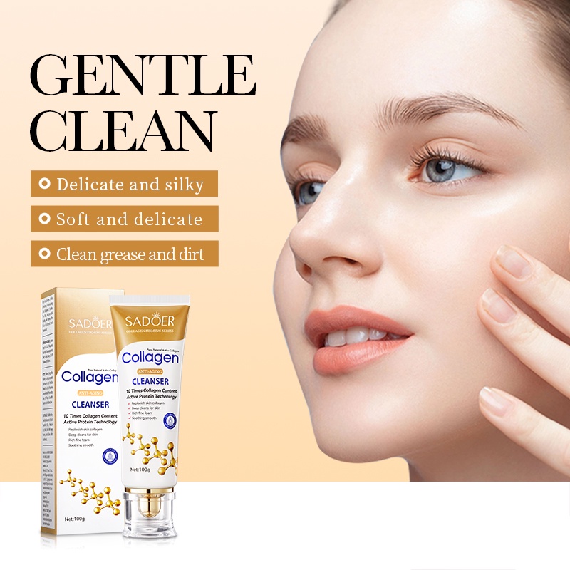 Collagen Face Toner - SADOER Collagen Face Cleanser for Brightening and Moisturizing - 100g - SHOPEE MALL | Sri Lanka