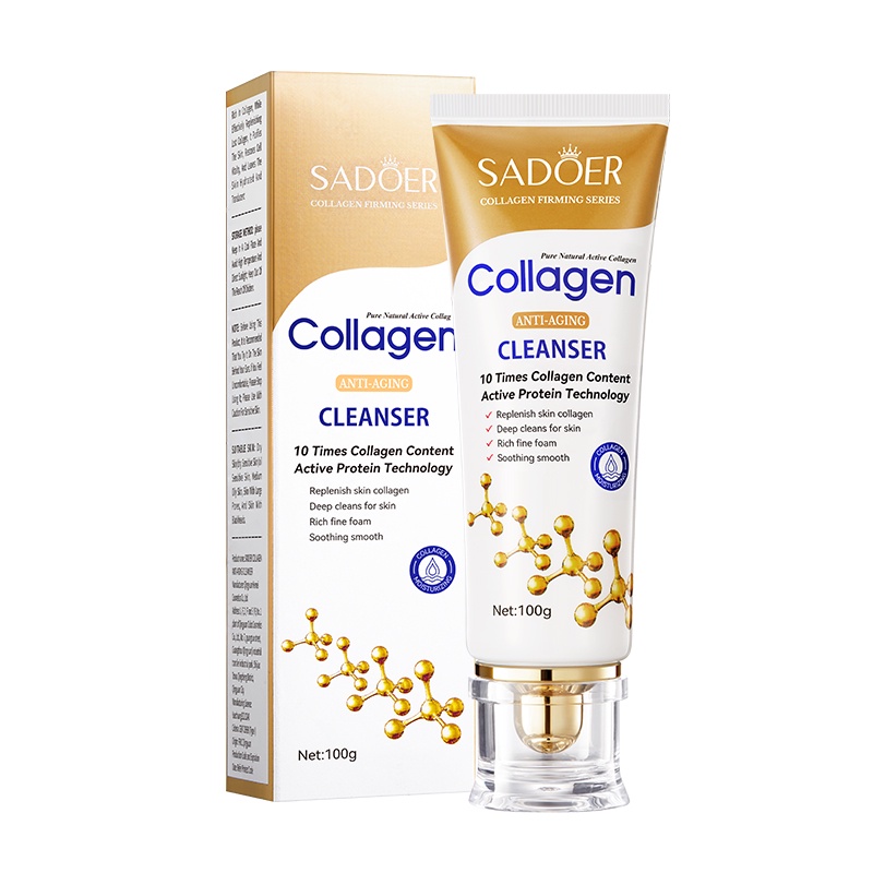 SADOER Collagen Face Cleanser for Brightening and Moisturizing - 100g - SHOPPE.LK