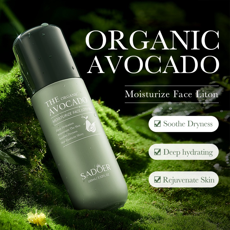 Avocado Face Lotion - SADOER Organic Avocado Face Lotion - for Soft, Hydrating Smooth Skin - 100ml - SHOPEE MALL | Sri Lanka