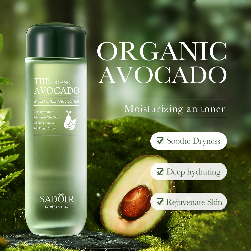 SADOER Organic Avocado Face Toner - Nourishing and Hydrating Formula - 130ml - SHOPPE.LK