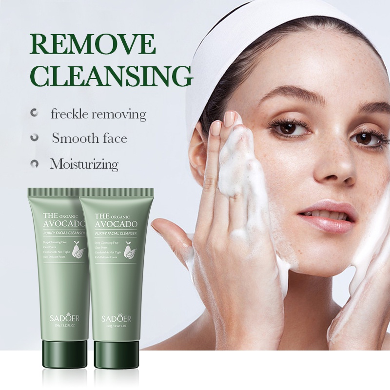 Collagen Face Toner - SADOER Organic Avocado Facial Cleanser for Hydrated Skin - 100g - SHOPEE MALL | Sri Lanka